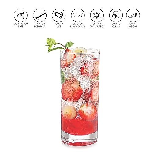 Image of CELLO Siena Glass Tumblers|Water or Juice Glass|Set of 6|285ml|Clear