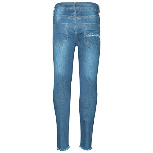 Kids Girls Stretchy Denim Ripped Faded Skinny - Jeans JN33 Light Blue._132