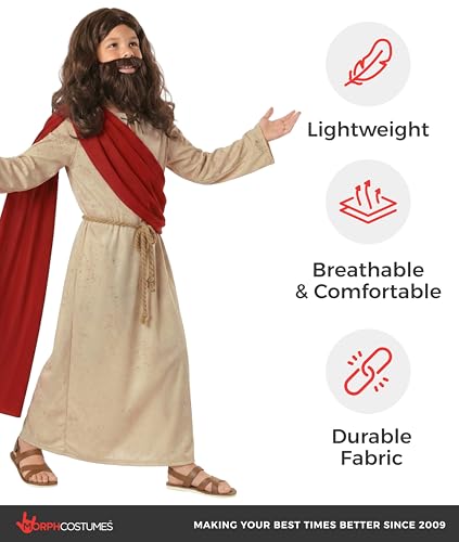 Disfraz de Jesús para niños con peluca y barba miniatura 7