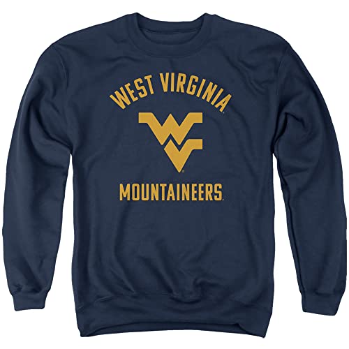 West Virginia University Official Mountaineers Logo Unisex Adult Crewneck Sweatshirt,Navy, Large by LOGOVISION - Used condition - US$13.62