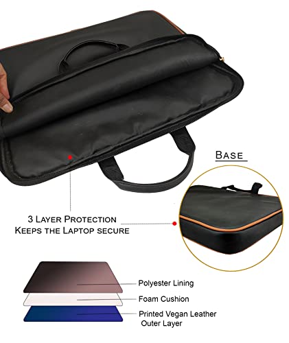 Image of Funk For Hire Printed Vegan Leather White Laptop Sleeve - fit Upto 15.6 inch Laptop