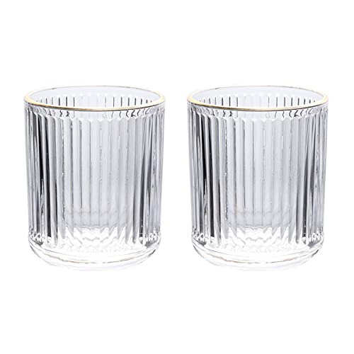 Gaolinci 2 Pcs Glass Tumbler Cup,Toothbrush Holder, Bathroom Cups, 10 oz