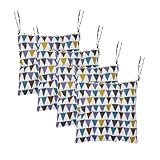 MIUUIPI Lot de 4 Coussins de Chaise, 40 x 40 cm, Coussin pour Chaise d'Intérieur Argenté, Coussins Disponibles à l’intérieur et à l’extérieur, Coussins de Chaise pour (Motif Géométrique)