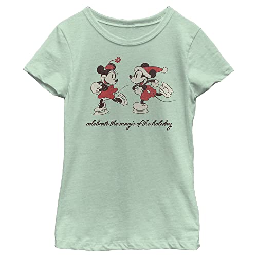 Disney Characters Vintage Holiday Skaters Girl's Heather Crew Tee
