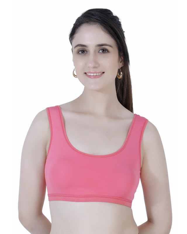 Girl Air Sports Bra, Fabric Lycra, Light Support, No Adjustable Strap, U-Back, Demi Coverage, Non-Wired, All Season-image-43