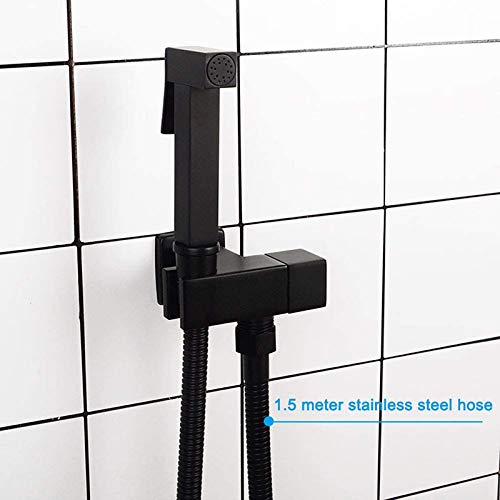 Rociador de bidé de mano for inodoro con manguera de ducha negra 3