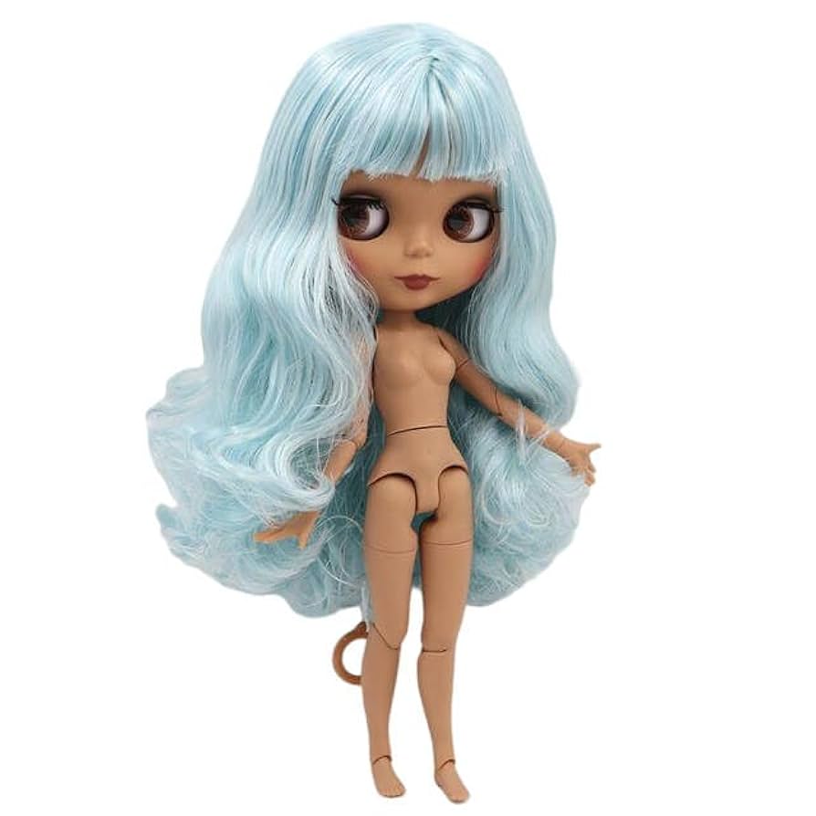 プチブライス カスタム ドール tsubame.3301 褐色肌のガール Amazon.co.jp: ネオ ブライス 青い髪、褐色肌、マットでキュート