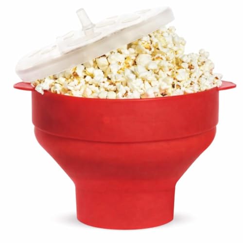 Pipoqueira de Silicone Dobrável para Micro-ondas com Tampa