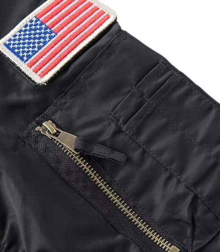 Image of FTIMILD Military Bomber Jacket for Men Casual Windbreaker Jacket Mens Spring and Fall Jacket with Pockets and US Armband
