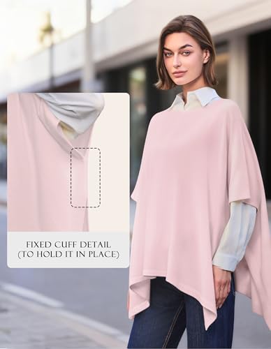 Image of PULI Women's Pullover Poncho Sweater Oversized Knit Layering Top Travel | Sleeveless and Layers Over Any Shirt At Home or Work
