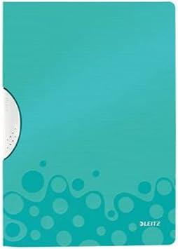 Leitz A4 ColorClip File, 30 Sheet Capacity, Flexible Plastic, Ice Blue, Wow Range, 41850051
