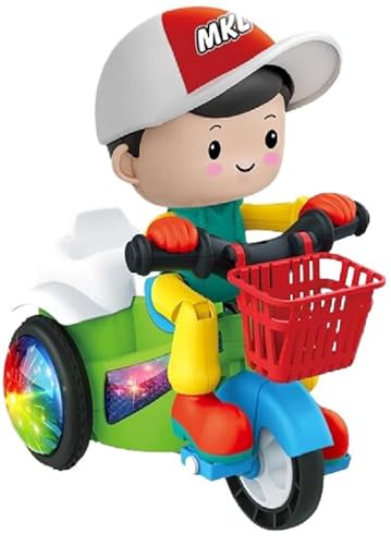Image of Stunt Tricycle Bump and Go Toy with 4D Lights, Dancing Toy, Battery Operated Toy Plastic for Boys Girls - Multi Color