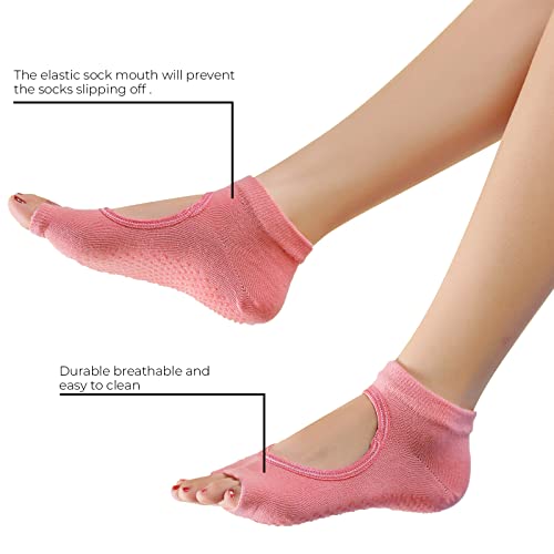 Artfasion Pilates Socks With Grips For Women,Women’s Barre Socks, Toeless Non-Slip Yoga Socks For Yoga Ballet Hospital Home Dancing #TOP2