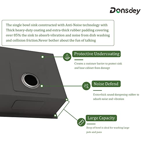 27 Undermount Kitchen Sink - Donsdey 27"×18" Kitchen Sink Undermount 16 Gauge Stainless Steel Kitchen Sink Under Counter Single Bowl Basin #TOP6