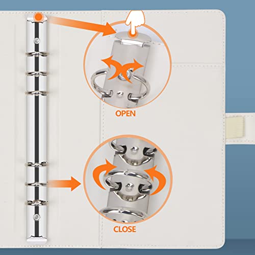 A5 Leather Notebook Binder, Classycoo 6 Ring Binder Planner Notebook Cover For A5 Filler Paper, Loose Leaf Personal Planner Binder Cover With Magnetic Buckle Closure(Inner Paper Not Included) #TOP3