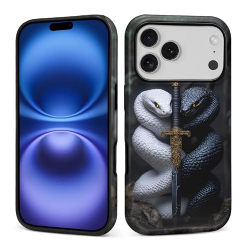 Coque iPhone 17 Pro résistante aux chocs silicone liquide motif serpent