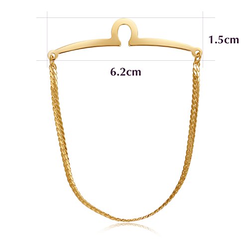Yoursfs Gold Tie Chain For Men Gold Plated Single Loop Tie Bar/Pin/Clasp Chain Mens #TOP1