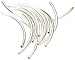 Beadaholique 2mm by 38mm 12-Piece Silver Plated Curved Noodle Tube Beads