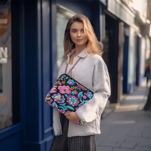 Funda para portátil 13-14 pulgadas con diseño floral impermeable miniatura 7