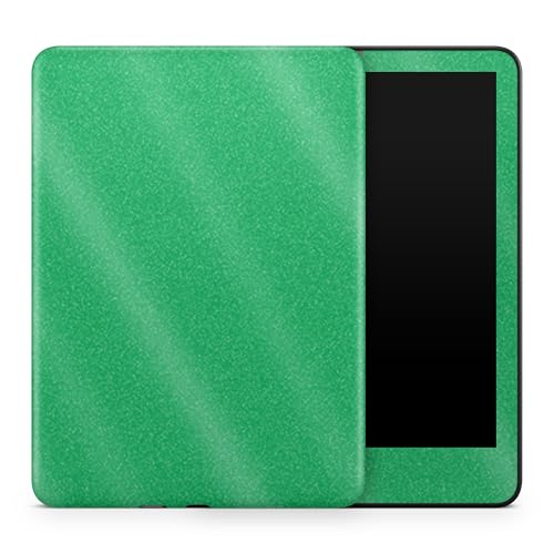 Glossy Glitter Tablet Skin Compatible with Amazon Kindle Colorsoft (2024) - Solid Green - Premium 3M Vinyl Protective Wrap Decal Cover - Easy to Apply | Crafted in The USA by MightySkins
