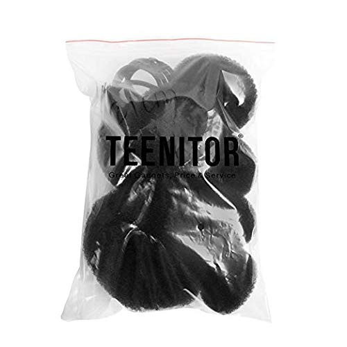Hair Bun Makers, Teenitor Hair Styling Accessories Kit With 5 Bands& 20 Bobby Pins & 7 Buns For Chignon Hair Styles (2 Small 2 Medium 2 Large 1 Extra-Large), Black #TOP6