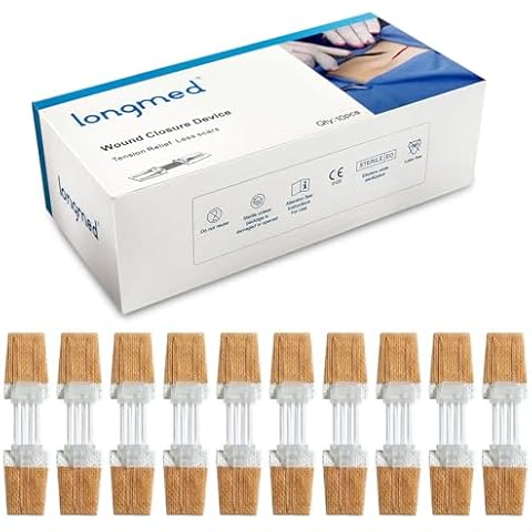 Emergency Wound Closure Device 10 Pcs Zip Stitch Wound Closure Strips Laceration Kit Sutures Bandaids for Wounds Repair Without Sew Quick Clot First Aid Wound Care for Outdoor Hiking Cover