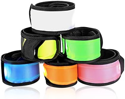 esonstyle 6 Pack LED Leuchtende Slap-Armbänder | Reflektorband Nacht Sicherheits Armbänder, Leuchtende Slap Armbänder für Joggen, Party, Sport, Camping, Festivals & Konzerte