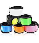 esonstyle Pack of 6 LED Light Up Band Slap Bracelets Night Safety Wrist Band for Cycling Walking ...