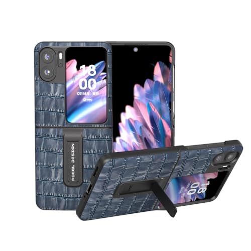 Étui Oppo Find N2 Flip cuir véritable bleu pour sublimer votre mobile