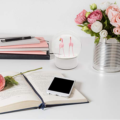 Mingfuxin Flamingo Snowglobe Crystal Ball With White Base, White Flakes Glass Snow Globe Flamingo Snow Globe For Girls Kids Women Adults Gifts, 100Mm Valentines Snowglobe #TOP3