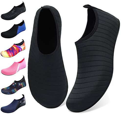 JOINFREE Women's Water Shoes Footwear Quick-Dry Kid Aqua Swim Shoe for Yoga Line Black X-Large