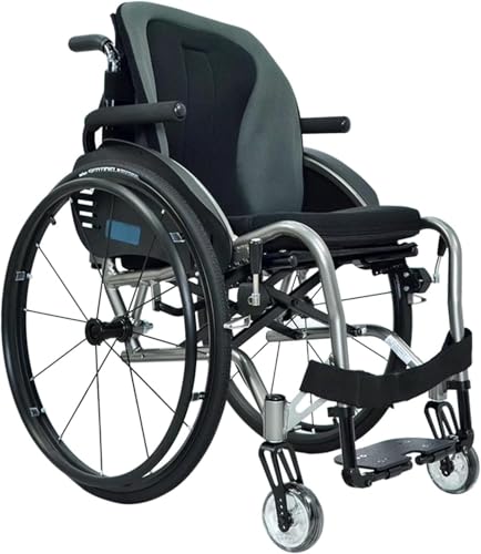 Lightweight Folding Sports Wheelchair for Disabled Athletes - Self Propelled Manual with Puncture-Resistant Wheels and Adjustable Backrest(Seat Width 40cm)