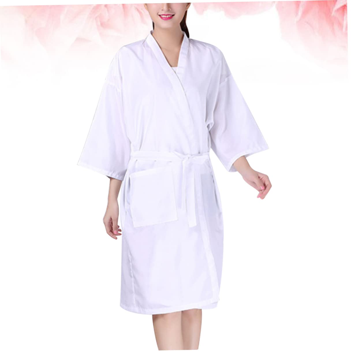 minkissy 1 Pc Camisón Kimono Vestido Delantal De Corte De Pelo Capa De Peluqueria Corte De Pelo Albornoces De Hotel para Mujer Seguridad Bata Perder Servicio Al Cliente Proteccion