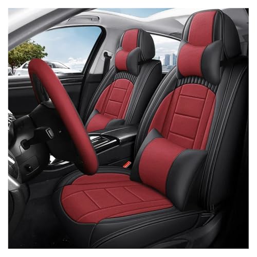 Housse de siège pour Mitsubishi ASX Outlander Pajero Lancer 5 places rouge noir