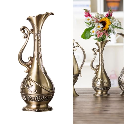Vases géométriques en métal bronze sculpté pour fleurs - 3