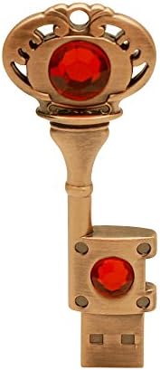 zjr USB Flash Drive 32 gb Metal Key Memory Stick High Speed Cool Thumb Drives u Disk Gifts Cute Crystal Flash Drives Creative Pen Drive (32G, （Bronze + red)
