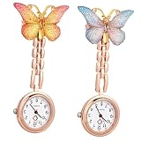 Hohopeti 2pezzi Orologio Da Infermiera Donna Spilla Farfalla Orologio Taschino Per Studenti e Operatori Sanitari
