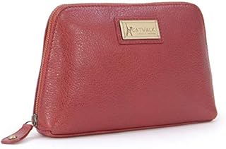 CATWALK COLLECTION HANDBAGS - Women's Leather Cosmetic Bag / Makeup Pouch / Travel Beauty Case - Emma - Black