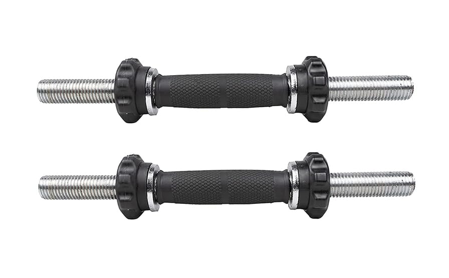 Image of Watson Rubber Coated Metal Integrated Olympic Tri-grip Weight Plate 30mm Hole Dia With 1 Pair Dumbbell Rods, Weight Lifting Workout Fitness Plates For Home Gym Equipment (40Kg Set (10Kgx4 Plates))