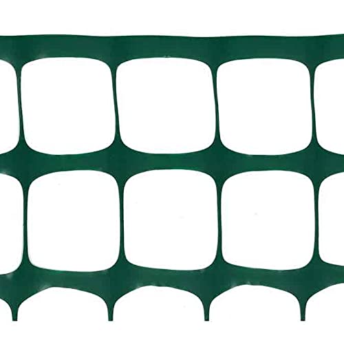 OldMacDonald Plastic Mesh Fence Safety Fence, 4' x 164' (1.22m x 50m) (mesh 1.75"x1.75") Resuable Temporary Netting for Garden Fencing, Construction, Snow Fencing, Animal Barrier, Poultry, Deer, Green by OldMacDonald - Used condition - US$41.19