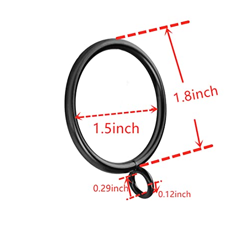 Mizorlie 30Pcs) Window Hardware Clip Rings, Curtain Rings With Eyelet 1.5 Inch Inner Diameter 1.5 Inch Black thumb #1