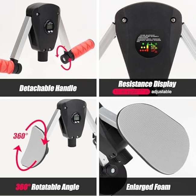 Thigh Master Thigh Exerciser with Counter, Thigh Toner with Fixed Leg Straps Replaceable Handle, Kegel Exercise, Hip Pelvic Trainer, Pelvic Muscle Hip Trainer, Inner Thigh Exercise Equipment