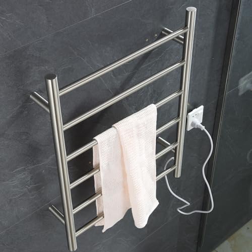 Toallero eléctrico de pared con 6 barras en acero inoxidable 304 e interruptor metálico 7