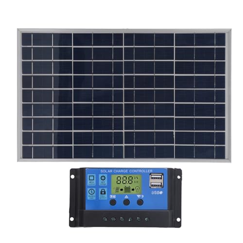 Kit de Painel Solar, Controlador de Carga Solar Policristalino 10W 12V 30A, Carregador de Bateria So