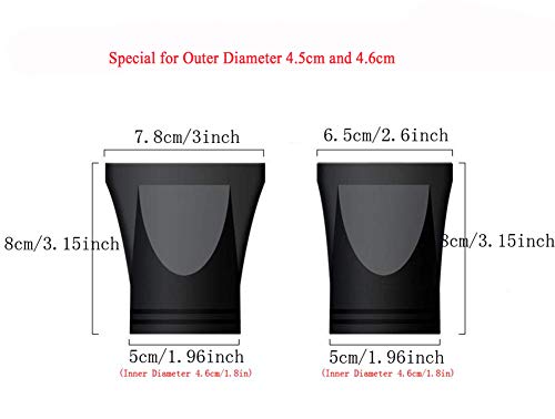 2Pcs Professional Salon Hairdressing Tool Hair Dryer Nozzle Plastic Hair Dryer Nozzle Replacement Blow Flat Hairdressing Salon Styling Tool Only For Outer Diameter 4.5Cm And 4.6Cm #TOP1