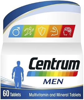 Centrum Men Multivitamin & Mineral Tablets, 24 essential nutrients including Vitamin D, Complete Multivitamin Tablets, 60 tablets