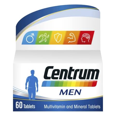 Centrum Men Multivitamin & Mineral Tablets, 24 essential nutrients including Vitamin D, Complete Multivitamin Tablets, 60 tablets Cover