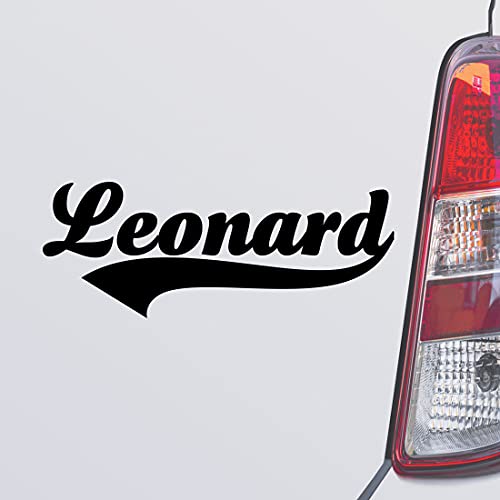 Custom Brother - Leonard Name Black Color Car Laptop Wall Bumper Decal Sticker, DesX18