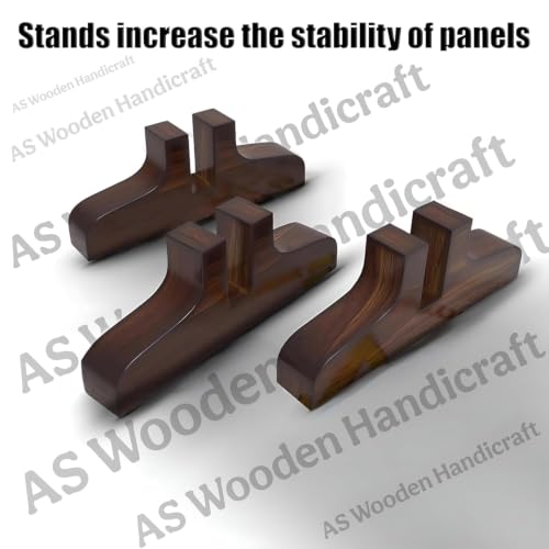 Image of Wooden Partition for Living Room,Divide Wall Room Divider Screen Separator, Wall Panel Divider for Hall | Bedroom |Office | Puja Room | Restaurant S Design 3 Panel with Stand