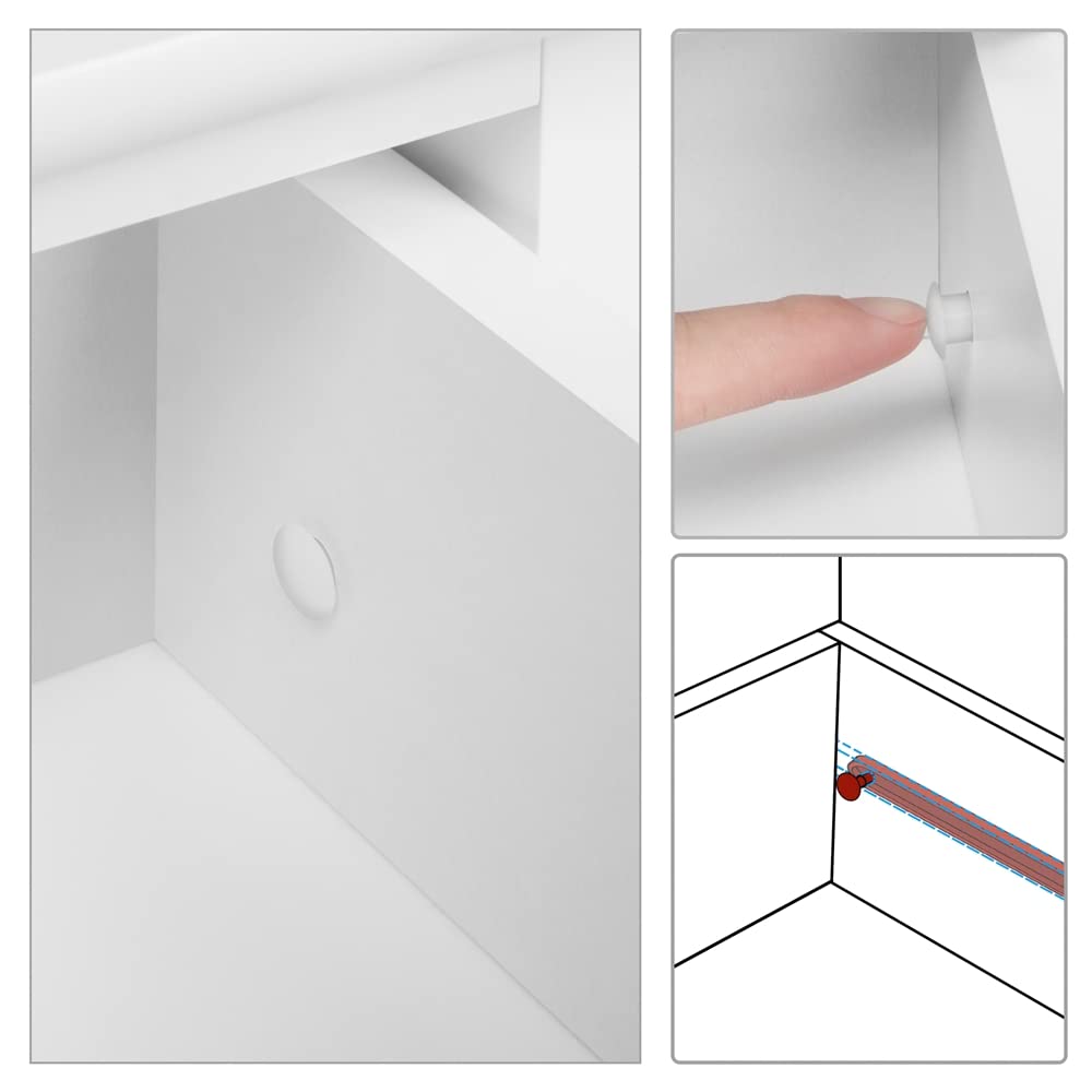 Yaheetech Table de Chevet Blanche, Table d'Appoint Haute Étroite, 1 Tiroir 1 Éagère, 25 x 25 x 70 cm Bout de Canapé Salon Chambre